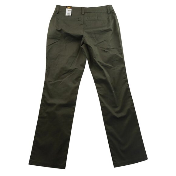 NWT Lee Womens Pants Size 8 Relaxed Fit Straight Leg Wrinkle-Free Mid Rise Green - Picture 2 of 8